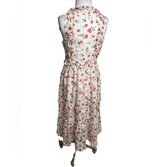 Dodo bar or floral tiered midi dress with stud embellishments Sz 40 - Picture 2 of 7